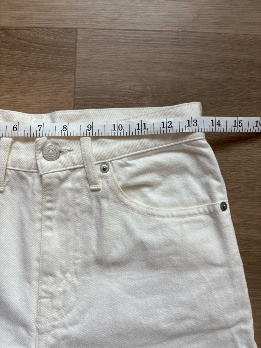 NEW Pilgrim White Rigid Denim Straight Leg Jeans- size 27 - Picture 6 of 8